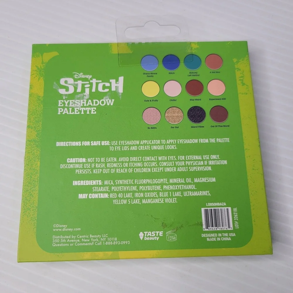 Taste Beauty x Disney Stitch 12 Eyeshadow Palette Limited Edition NEW .63oz